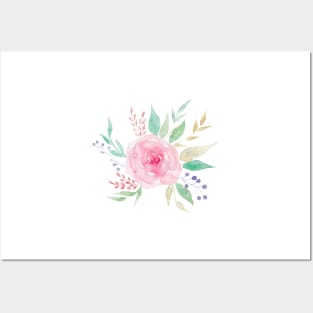 Watercolor rose Posters and Art